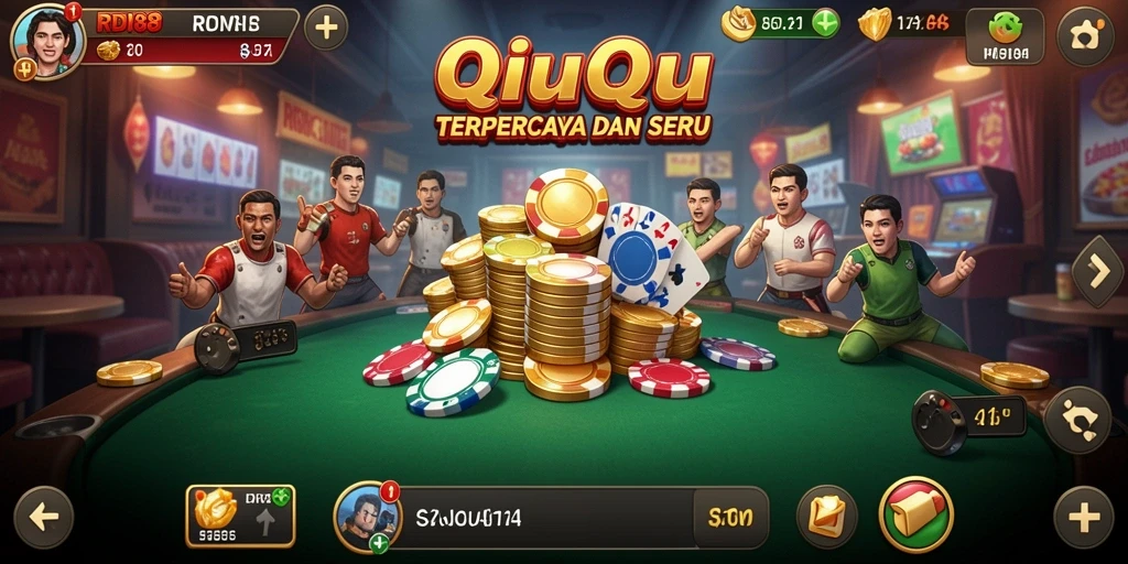 Screenshot gameplay RDI88 yang menampilkan pertarungan seru QiuQiu.