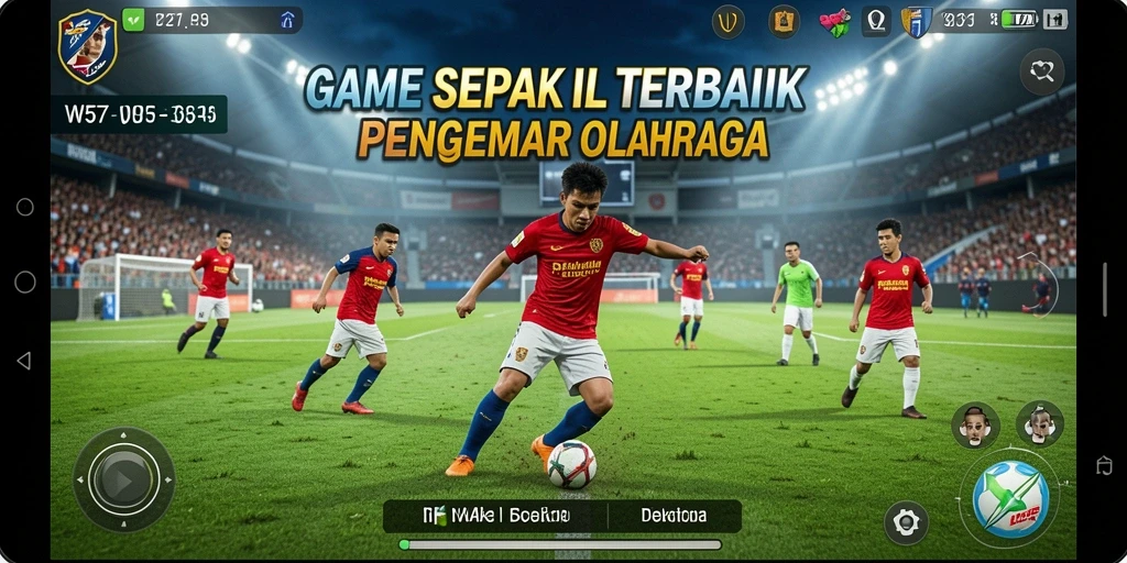 Tampilan menarik dari gameplay W57 yang penuh aksi sepak bola.